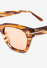 Tom Ford Snowdon Square Sunglasses Brown FT0237 0-5053E