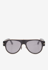 Tom Ford T Logo Aviator Sunglasses Gray FT1074 0-5801C
