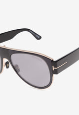 Tom Ford T Logo Aviator Sunglasses Gray FT1074 0-5801C
