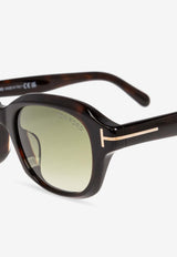 Tom Ford Logo Square Sunglasses Green FT1147-D 0-5152P