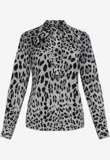Dolce & Gabbana Leopard Print Silk Shirt Multicolor F5T19T FSADD-HI13N
