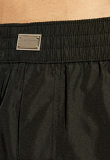Dolce & Gabbana Logo Plaque Swim Shorts Black KĄPIELOWE M4F35T ONR46-N0000