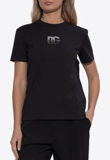 Dolce & Gabbana Crystal DG Logo T-shirt Black F8V42Z GDCXZ-N0000