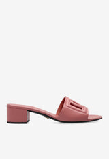 Dolce & Gabbana Bianca 40 DG Logo Mules Pink CR1755 AY329-80405