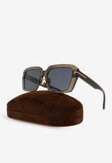 Tom Ford Full-Rim Square Sunglasses Gray FT1164-K 0-5496A