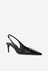 Dolce & Gabbana Lollo 60 Patent Leather Slingback Pumps Black CG0773 A1471-80999