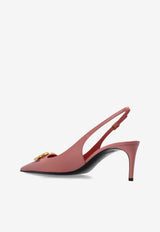 Dolce & Gabbana Lollo 60 Patent Leather Slingback Pumps Pink CG0894 A1037-80405
