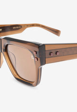 Balmain B-Army Square Sunglasses Brown BPS-164C-52 0-0