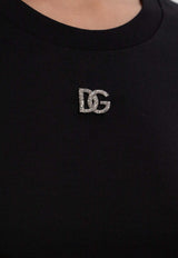 Dolce & Gabbana Shimmering DG Logo T-shirt Black F8N08Z G7B3U-N0000