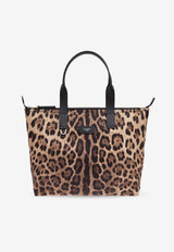 Dolce & Gabbana Leopard Print Leather Tote Bag Brown BM2375 A6F30-HY13M