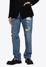 Dolce & Gabbana Distressed Straight-Leg Jeans Blue GP02XZ G8MX2-S9001