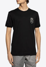 Dolce & Gabbana Logo Appliqué Crewneck T-shirt Black G8PV1Z G7O4C-N0000