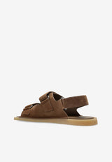 Dolce & Gabbana DG Light Suede Leather Sandals Brown A80492 AT441-80024