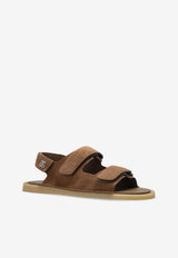 Dolce & Gabbana DG Light Suede Leather Sandals Brown A80492 AT441-80024
