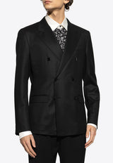 Dolce & Gabbana Double-Breasted Tailored Wool Blazer Black G2TL3T FU21Q-N0000