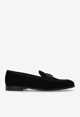 Dolce & Gabbana Classic Velvet Logo Loafers Black A50679 A6808-80999