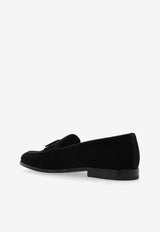 Dolce & Gabbana Classic Velvet Logo Loafers Black A50679 A6808-80999