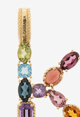 Dolce & Gabbana Alphabet K Charm Pendant in 18-Karat Gold and Gemstones Multicolor WANR2G WMIXK-ZOO00