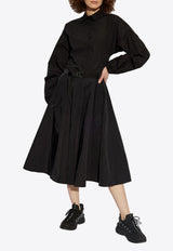 Moncler Logo Patch Flared Midi Skirt Black K10932D00006 597V5-999