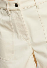 Moncler Logo Patch Mini Shorts Cream K10932B00003 59858-20N