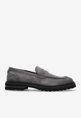 Dolce & Gabbana Suede Leather Penny Loafers Gray A30287 AT441-80730