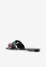 Dolce & Gabbana Bianca Rose Print Flat Sandals Multicolor CW2215 A6L05-HN5IG