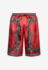Dolce & Gabbana Printed Silk Shorts Red GV37AT GI926-HR5IJ