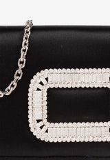 Roger Vivier Micro Pilgrim Crystal-Buckle Satin Bag Black RBWABDH0000RS0 0-B999