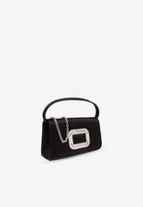 Roger Vivier Micro Pilgrim Crystal-Buckle Satin Bag Black RBWABDH0000RS0 0-B999