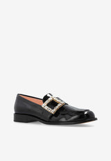 Roger Vivier Très Vivier Crystal Buckle Loafers Black RVW70041080D1P 0-B999