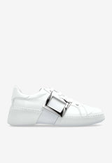Roger Vivier Viv' Skate Crystal Buckle Low-Top Sneakers White RVW54226150LXQ 0-B001