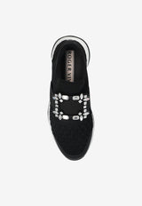 Roger Vivier Viv' Run Strass Buckle Sneakers Black RVW50624180KOT 0-B999