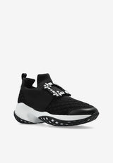 Roger Vivier Viv' Run Strass Buckle Sneakers Black RVW50624180KOT 0-B999