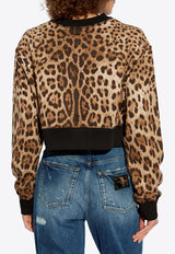 Dolce & Gabbana Leopard Print Cropped Sweatshirt Brown F9S46T FS785-HY13M