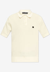 Dolce & Gabbana Logo Plaque Polo T-shirt Cream GXZ02T JBCF5-W0001