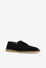 Dolce & Gabbana Florio Perforated Suede Loafers Black A50651 A9T59-80999