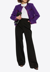 Dolce & Gabbana Single-Breasted Wool Blazer Purple F27DET FU2TZ-F0373