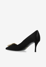 Roger Vivier Efflorescence 70 Satin Pumps Black RVW41417620RS0 0-B999