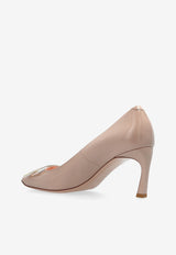 Roger Vivier Trompette 70 Pumps in Patent Leather Pink RVW40015280D1P 0-C211