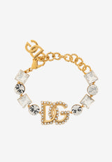 Dolce & Gabbana Embellished DG Logo Bracelet Gold WBR2L2 W1111-ZOO00
