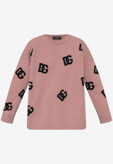 Dolce & Gabbana Intarsia Knit DG Logo Sweater Pink FXX69T JCVYX-F0473