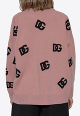 Dolce & Gabbana Intarsia Knit DG Logo Sweater Pink FXX69T JCVYX-F0473