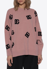 Dolce & Gabbana Intarsia Knit DG Logo Sweater Pink FXX69T JCVYX-F0473