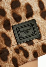 Dolce & Gabbana Leopard Print Mini Shorts Brown FTC95T FS785-HY13M