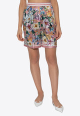 Dolce & Gabbana Floral Print Mini Silk Shorts Multicolor FTAM7T HI1W4-HF5JC