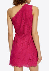 Dolce & Gabbana One-Shoulder Lace Mini Dress Pink F6TJUT HLMII-F0382