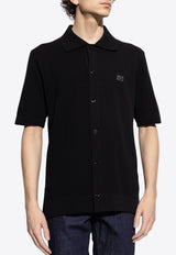 Dolce & Gabbana Logo Plaque Knit Shirt Black GXV95T JBCF5-N0000