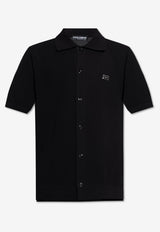 Dolce & Gabbana Logo Plaque Knit Shirt Black GXV95T JBCF5-N0000