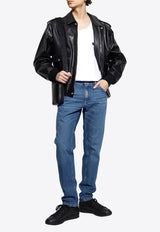 Dolce & Gabbana Logo Leather Jacket Black G9BIKL HULV7-N0000