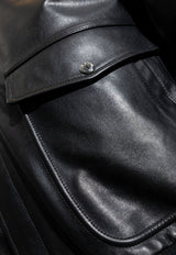 Dolce & Gabbana Logo Leather Jacket Black G9BIKL HULV7-N0000